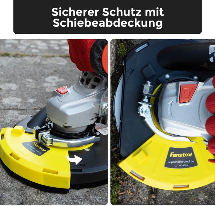 FANZTOOL Diamantschleiftopf 180 mm + Absaughaube für Winkelschleifer Betonschleifer (mit 180mm Schle