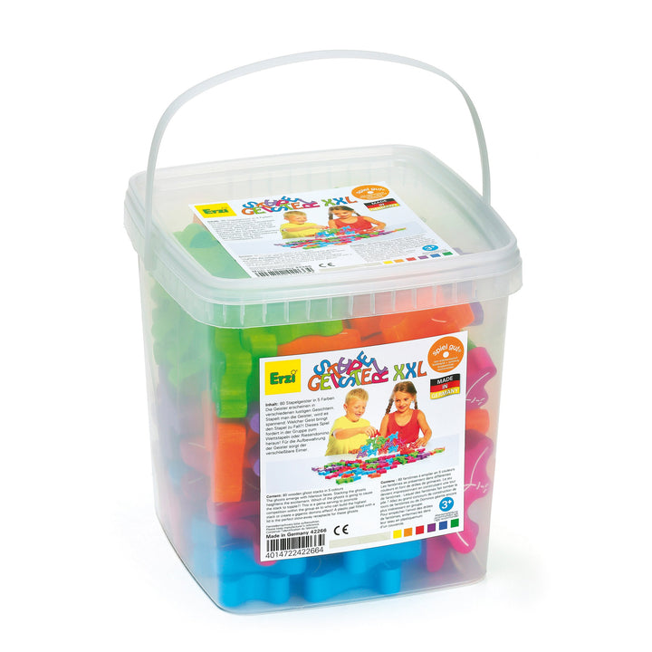 Erzi 42266 Stapelgeister XXL aus Holz, Lernmaterial, Kreativität, Stapelspiel