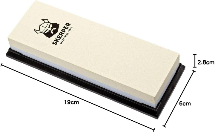 Skerper Basic SH002 Kombi-Wassersetein Körnung 1000/3000, zum Schärfen eines Küchen- oder Taschenmes