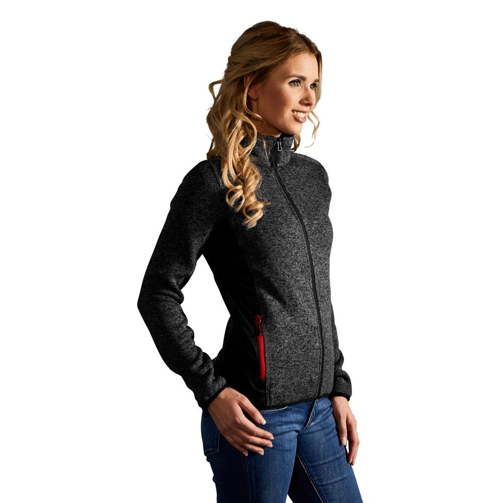 Strick Jacke Workwear Damen, Graphit-Melange, M