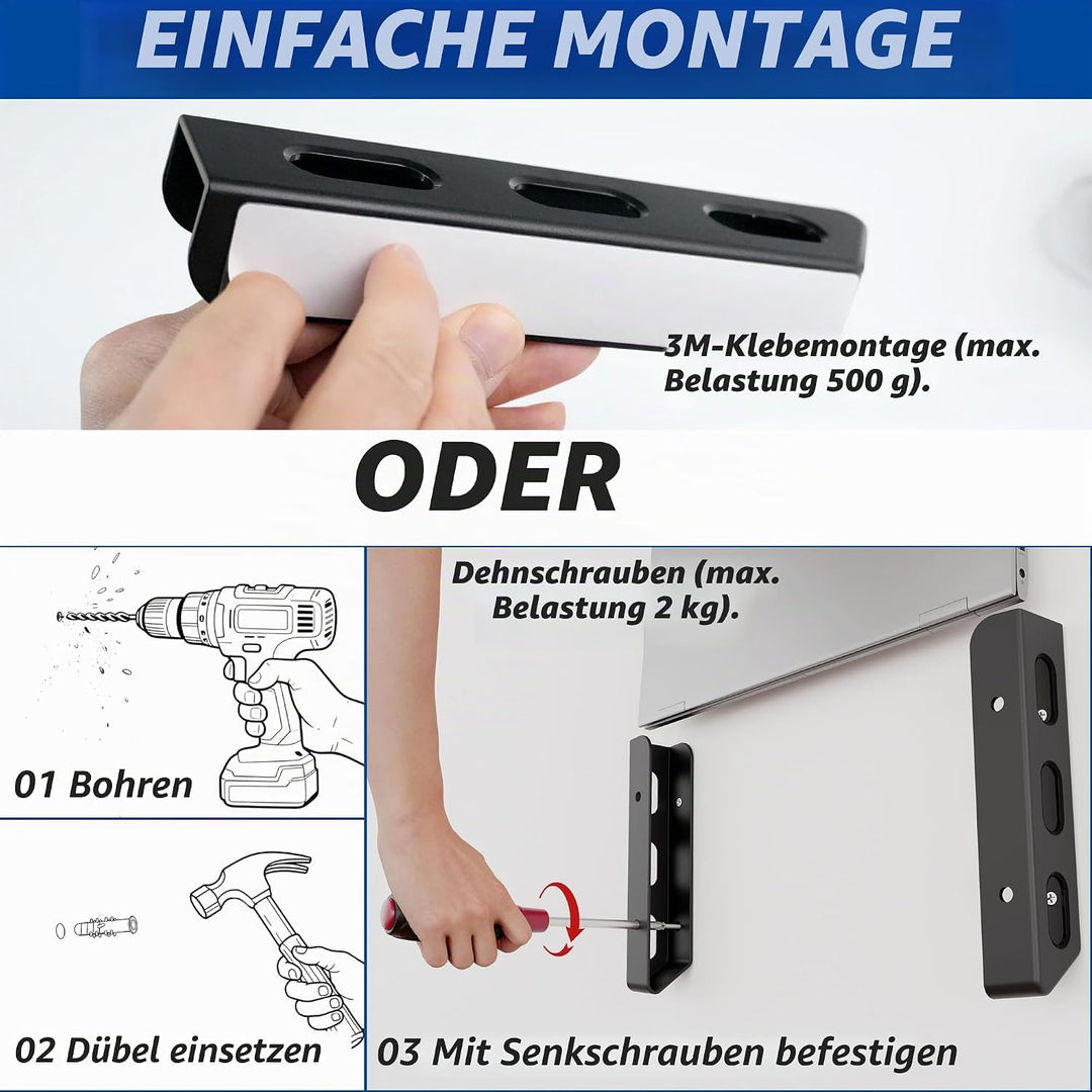sciuU Wandhalterung für Laptop Tablet Tastatur - Zweischichtiges Design - Universeller Metall Wandre