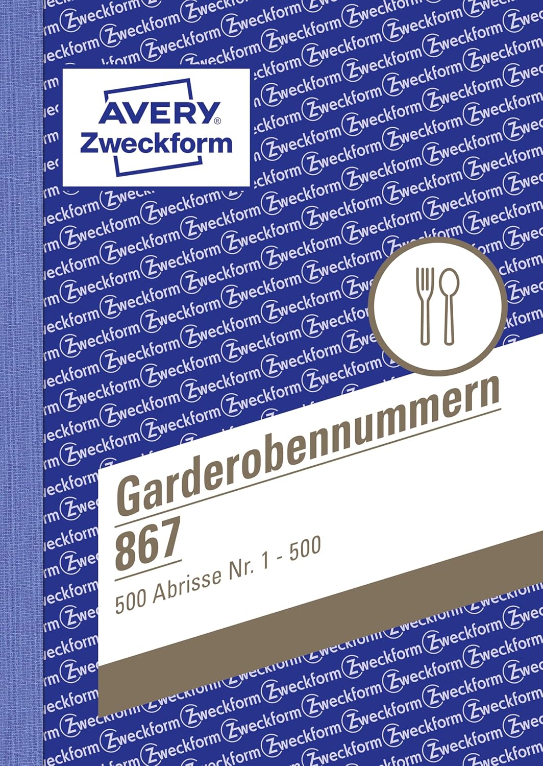 AVERY Zweckform 867-5 Garderobennummern (A6, 2.500 durchnummerierte Abrisse von 1-500 pro Block, je