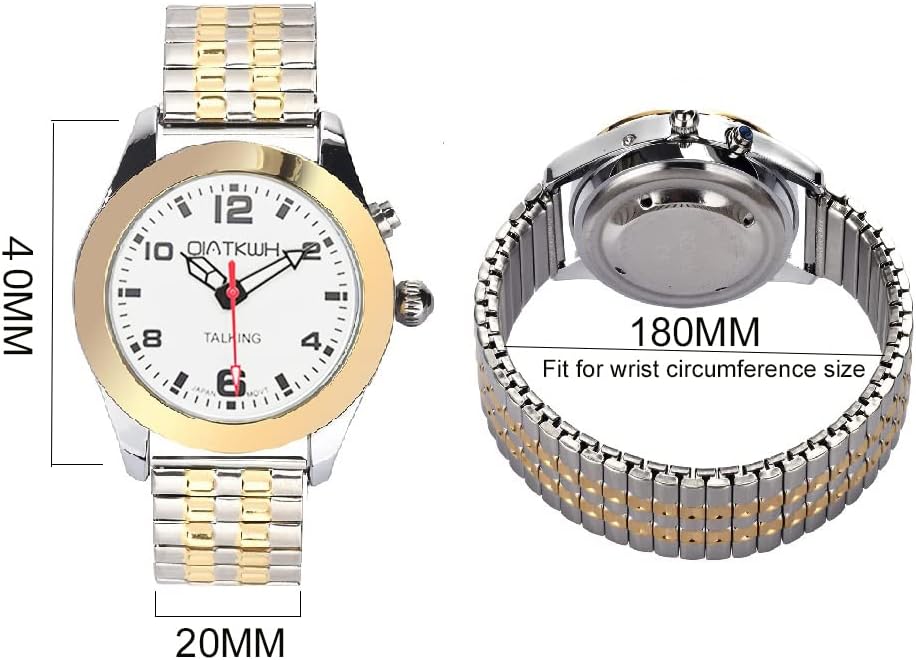 Deutsch sprechende Uhr,Goldschale, Gold und Silber, Legierungsgehäuse, Expansionsband aus Edelstahl,