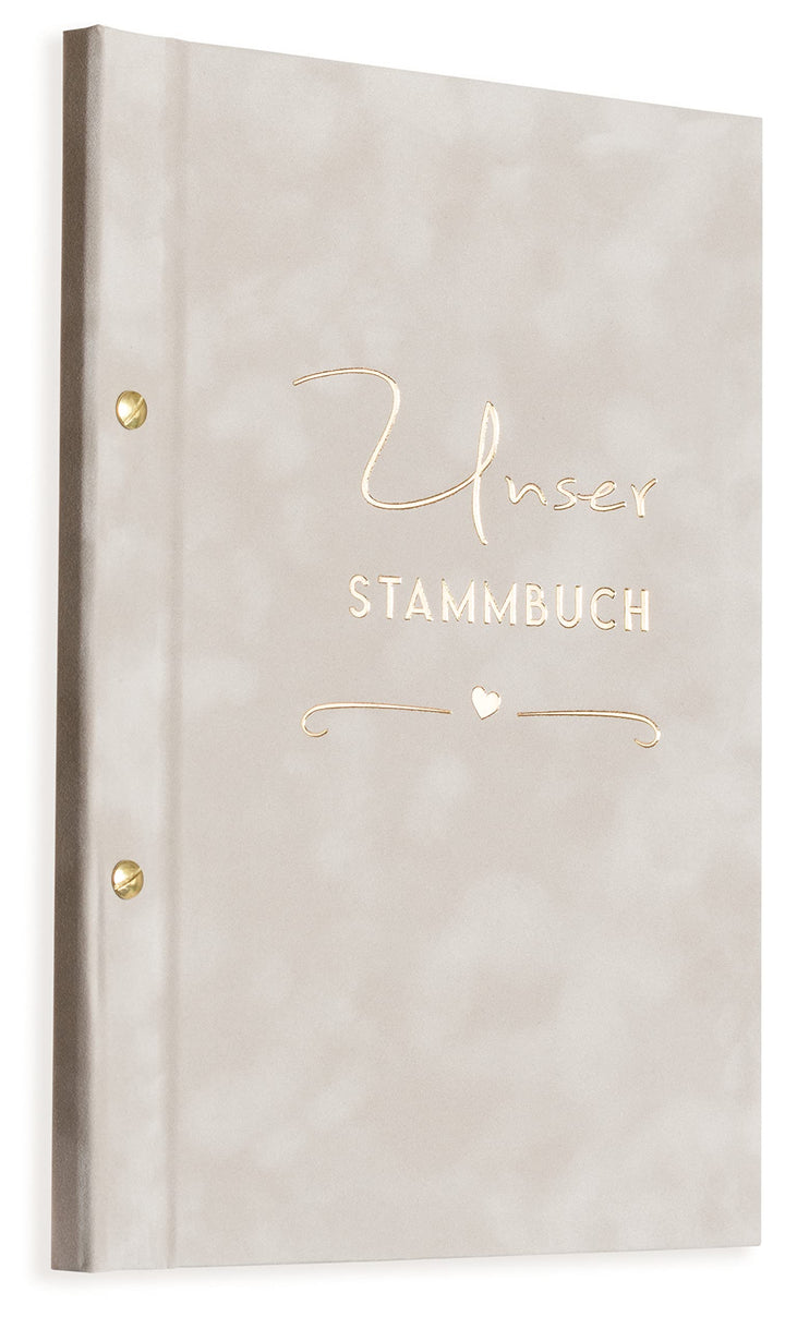 A4 Stammbuch Rina helles Grau Stammbuch der Familie Hochzeit Standesamt incl. 11 Prospekthüllen