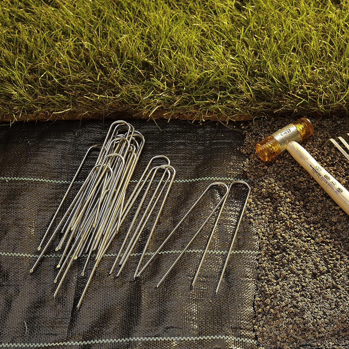 GardenMate 200 Erdanker VERZINKT aus Stahldraht 200mm lang, 25mm breit, Ø 3,8mm, runder Kopf - Für H