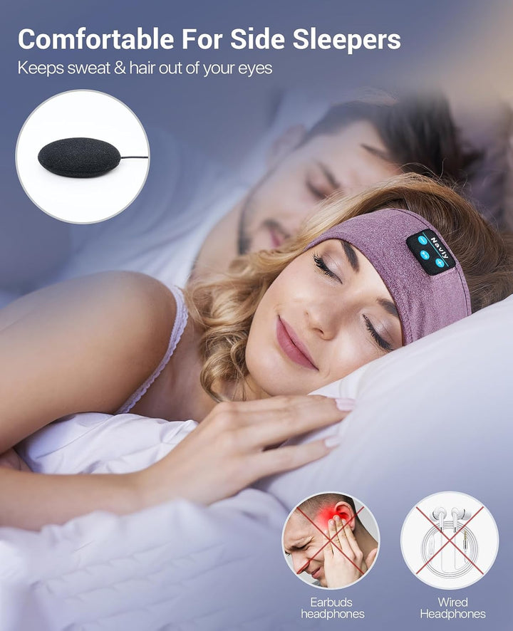Navly Schlafkopfhörer Bluetooth Stirnband – 5.4 kabellose Kopfhörer mit 14h Akkulaufzeit & 4mm ultra