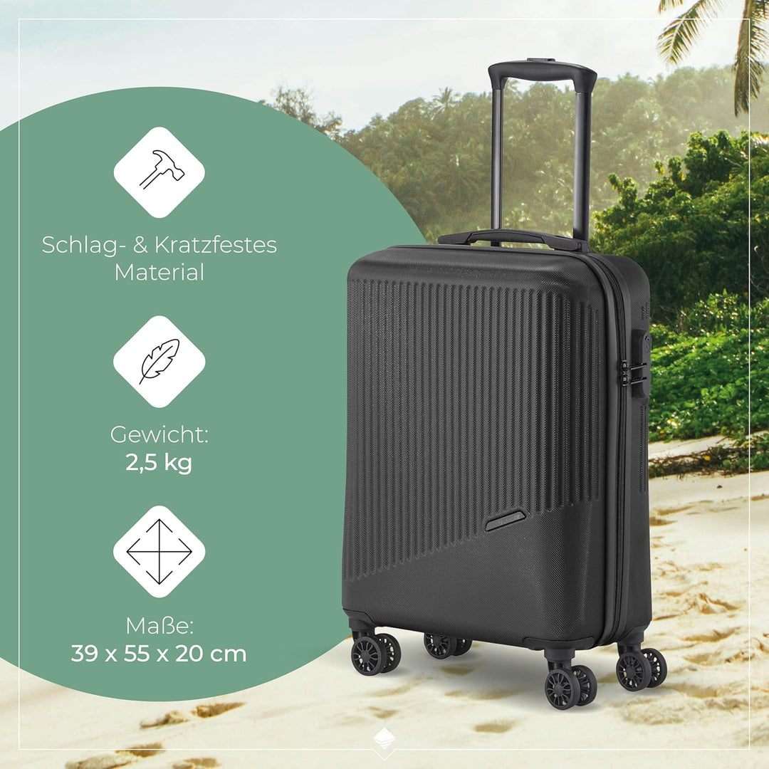 travelite 4-Rad Handgepäck Koffer klein 37 Liter, Gepäck Serie BALI: ABS Hartschalen Trolley erfüllt