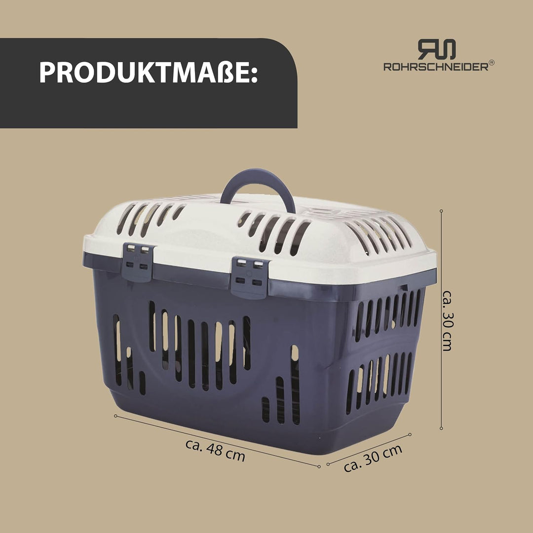 Rohrschneider Katzen Transportbox | Transportbox Katze | Transportbox mit Griff| Katzenbox | Transpo