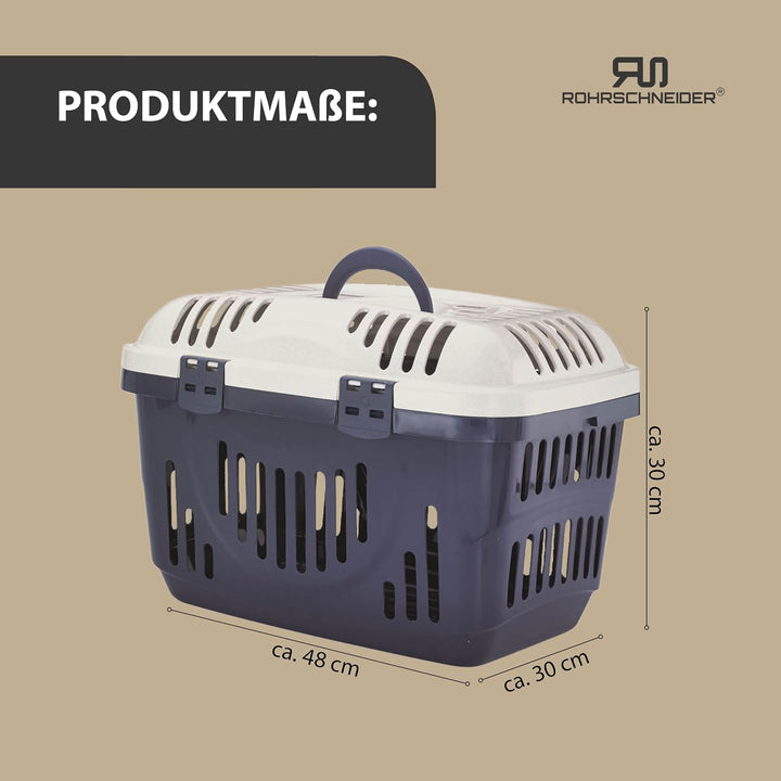 Rohrschneider Katzen Transportbox | Transportbox Katze | Transportbox mit Griff| Katzenbox | Transpo