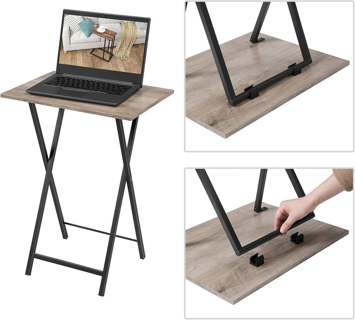 HOOBRO Beistelltisch, Klappbar Tablett Tisch, Sofatisch 2er Set, Serviertisch Snack Tisch Industries