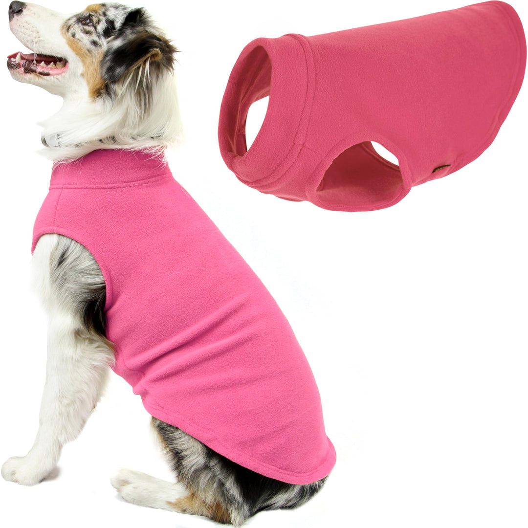 Gooby Stretch-Fleece-Weste, Hundepullover – Rosa, Grösse 6XL – Warmer Pullover Fleece Hundejacke – W