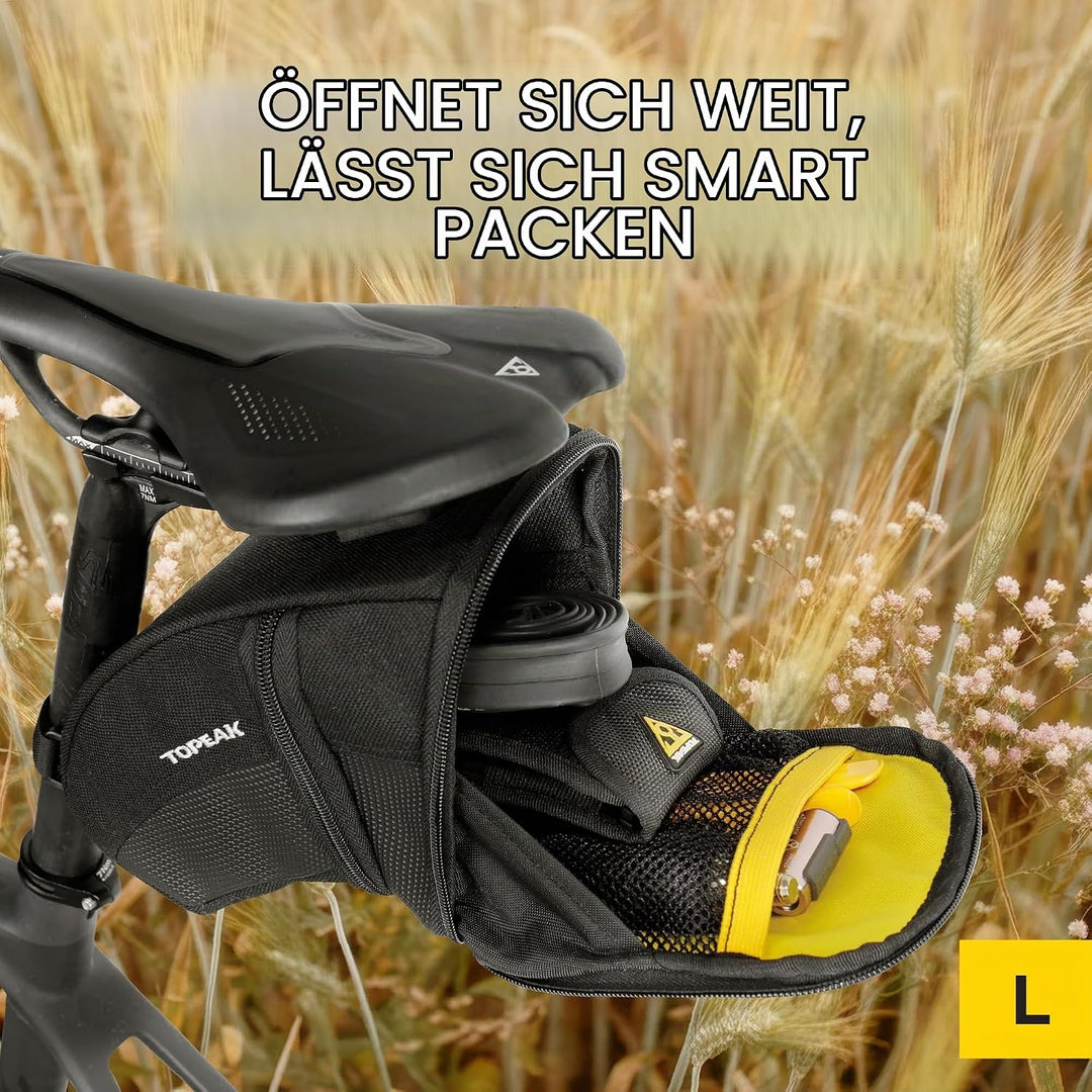 TOPEAK Satteltasche AERO Wedge - L Schwarz, Schwarz