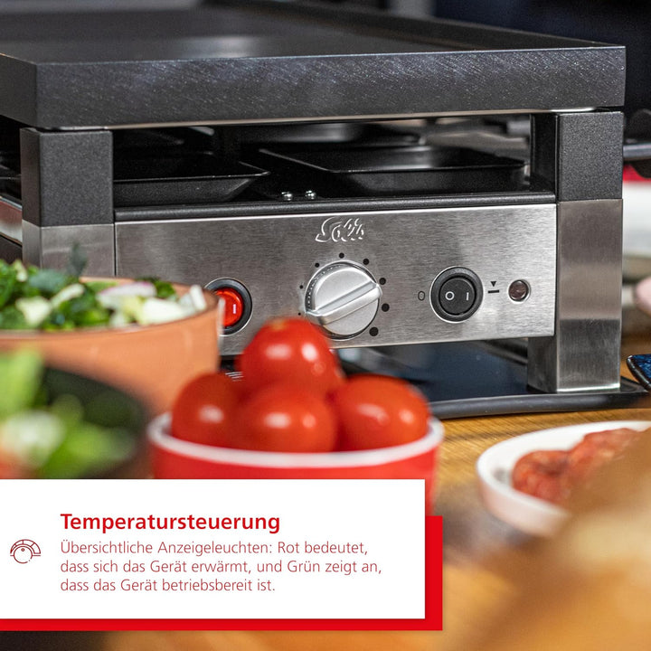 Solis Tischgrill 5 in 1 Table Grill 791 - Raclette + Grill + Wok + Pizza Grill + Crêpes - Raclette f