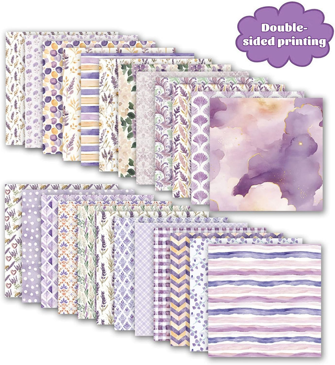 Scrapbook Papier 48 Blatt, 15,2 x 15,2 cm, Doppelseitiges Muster Papier, 6 Zoll Dekorpapier Set, Meh