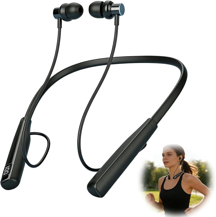 Bluetooth 5.3 Nackenbügel Kopfhörer Sport Bluetooth Kopfhörer 30Std Akku | 3D Surround, Magnet Ohrhö