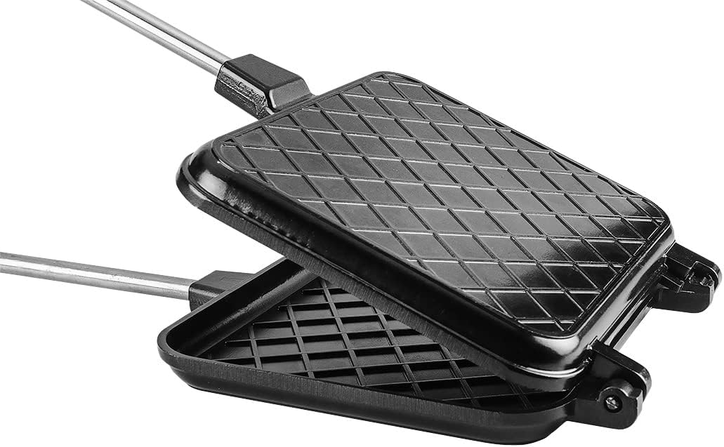 NEO TOOLS Sandwichmaker für Lagerfeuer 15,5 x 13,5 cm - Perfekt für leckere Snacks im Freien, Feuer-