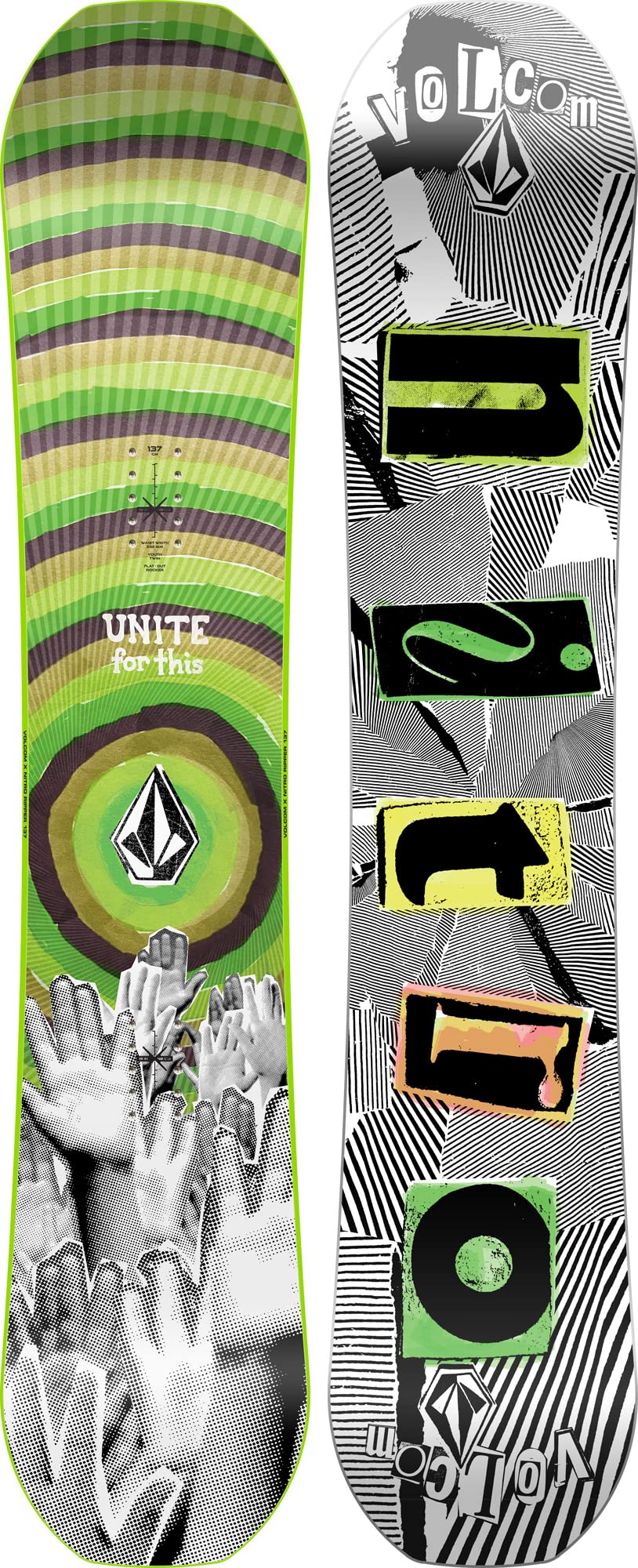 Nitro Jungen Snowboards Ripper Youth Xvolcom 23 All Mountain Freestyle Twin Board 137 Multicolour, 1