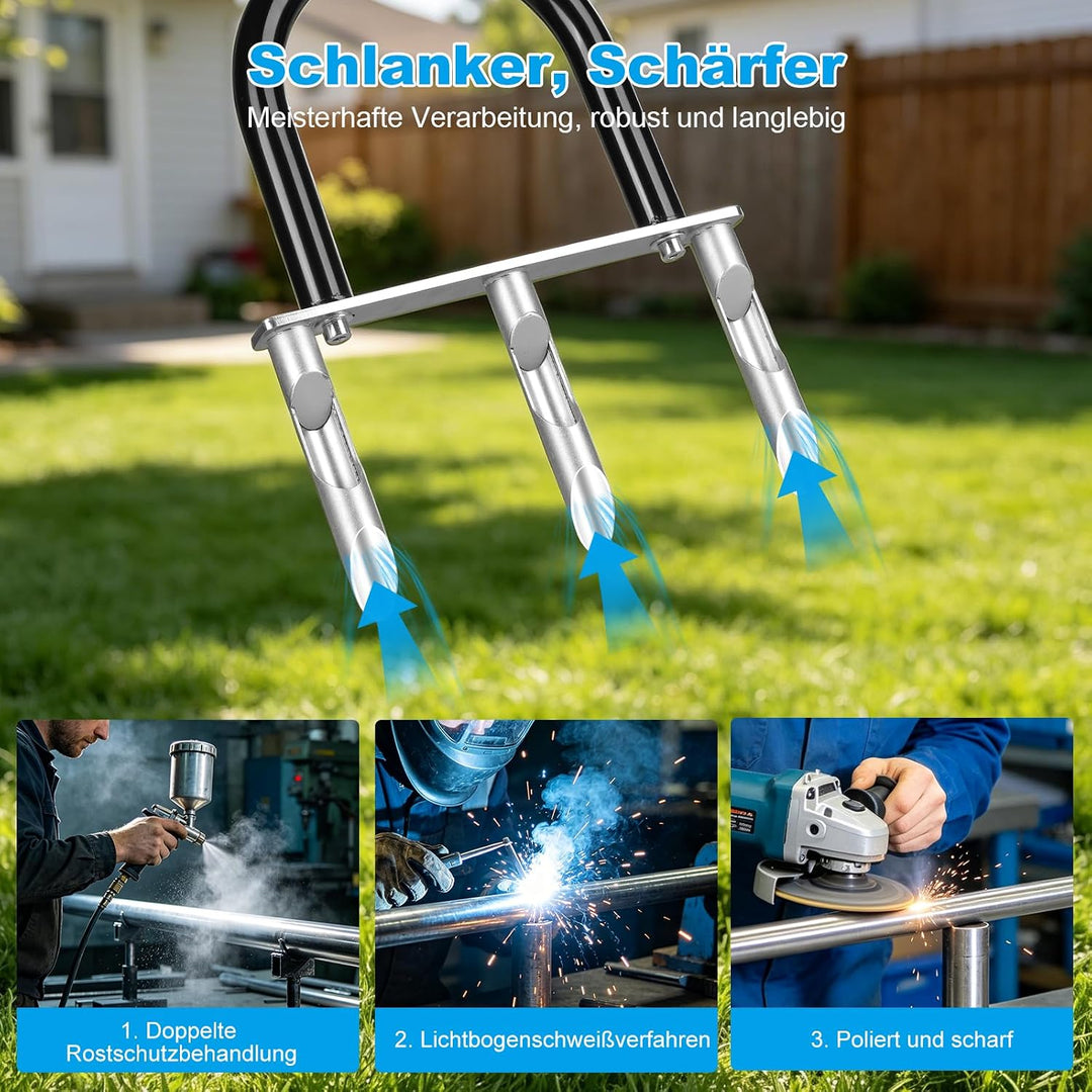 Aerifizierer für Rasen | 3 Hohlspoon Rasenbelüfter, Rasenspecht Aerifizierer - Premium Gartengerät z