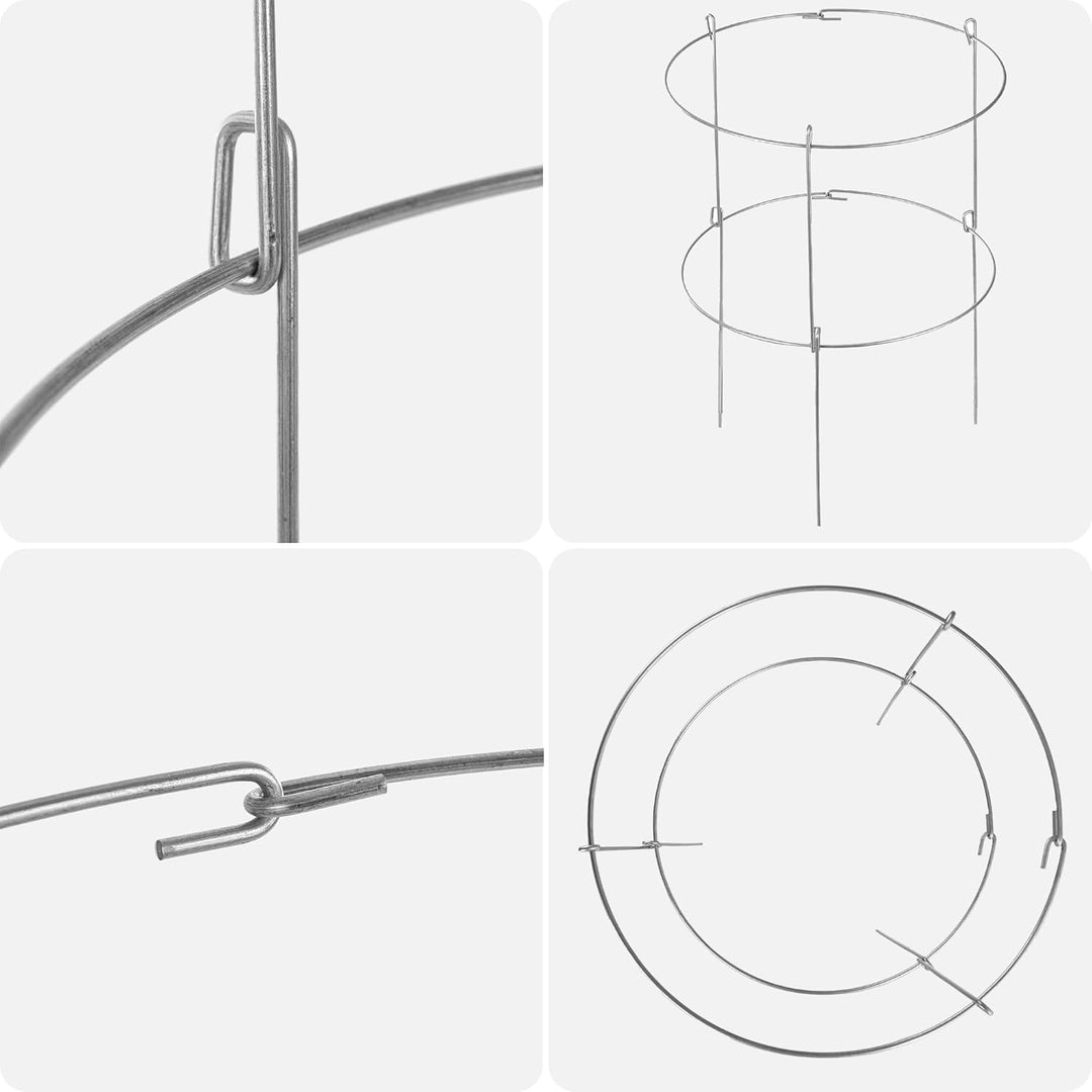 KADAX 3er Set Blumenstütze 60 cm Höhe, Pflanzstütze aus pulverbeschichtetem Stahl, Staudenhalter für