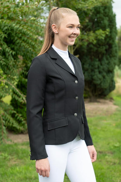 HKM 3341 Turnierjacket Marburg, Reitjacket Reitjacke schwarz Mädchen 176 176 Schwarz, 176 Schwarz