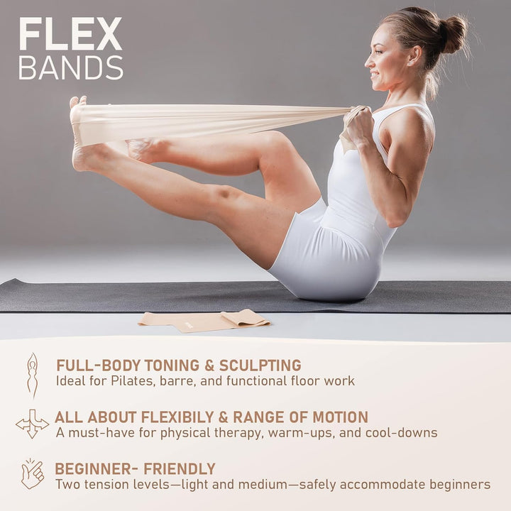 Pilates Set | 15in/ 38cm Pilates Ringe mit 1x Klein Pilates Ball, 3X Widerstandsbänder und 2X Stretc