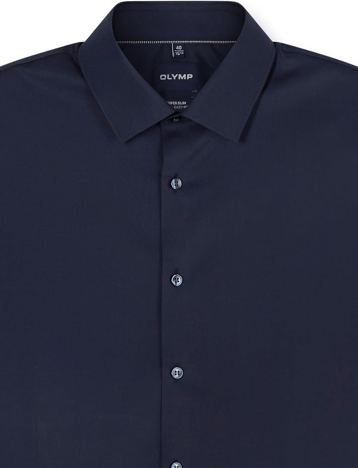 OLYMP Herren Oberhemd Langarm No. Six,Uni,super Slim,Urban Kent 36 Marine 18, 36 Marine 18