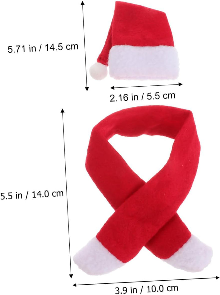 SEWACC Mini-Weihnachtsmütze Und Schal Weinflaschenhüllen 6Er Set Mini-Weihnachtsmütze Schal Flaschen
