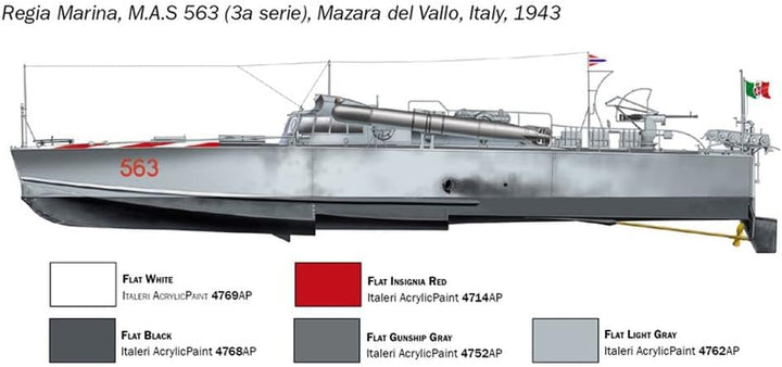 Italeri 5626S 5626S-1:35 M.A.S. 568 4a Torpedoboot m. Crew, Modellbau, Bausatz, Standmodellbau, Bast