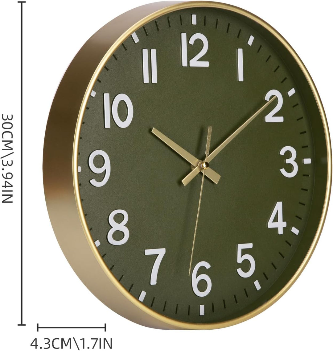 Wanduhr Ohne TickgeräUsche Lautlos 30cm Modern Quarz Gross Batterie Betriebene Stereo Digital Wanduh