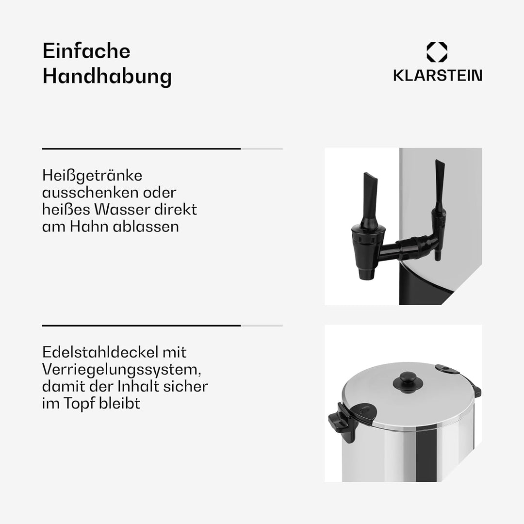 Klarstein KonfiStar 60 Digital Einkochautomat Einkochtopf Einkocher Heissgetränkespender,60 Liter, 2