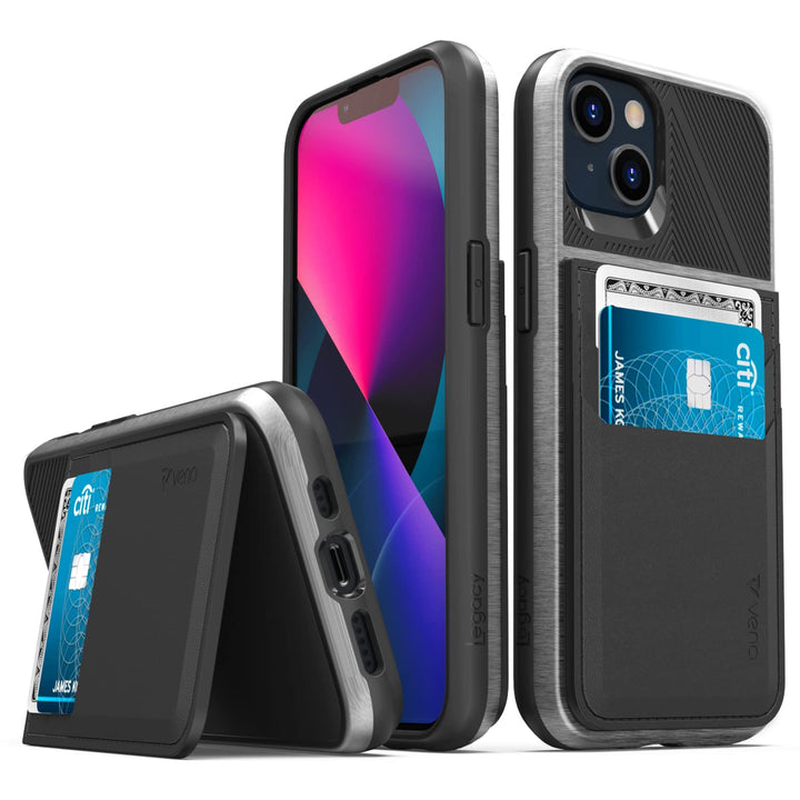 VENA Legacy RFID-Anti-Diebstahl-Kartenhalter Hülle kompatibel mit Apple iPhone 13 (15,5 cm), schlank