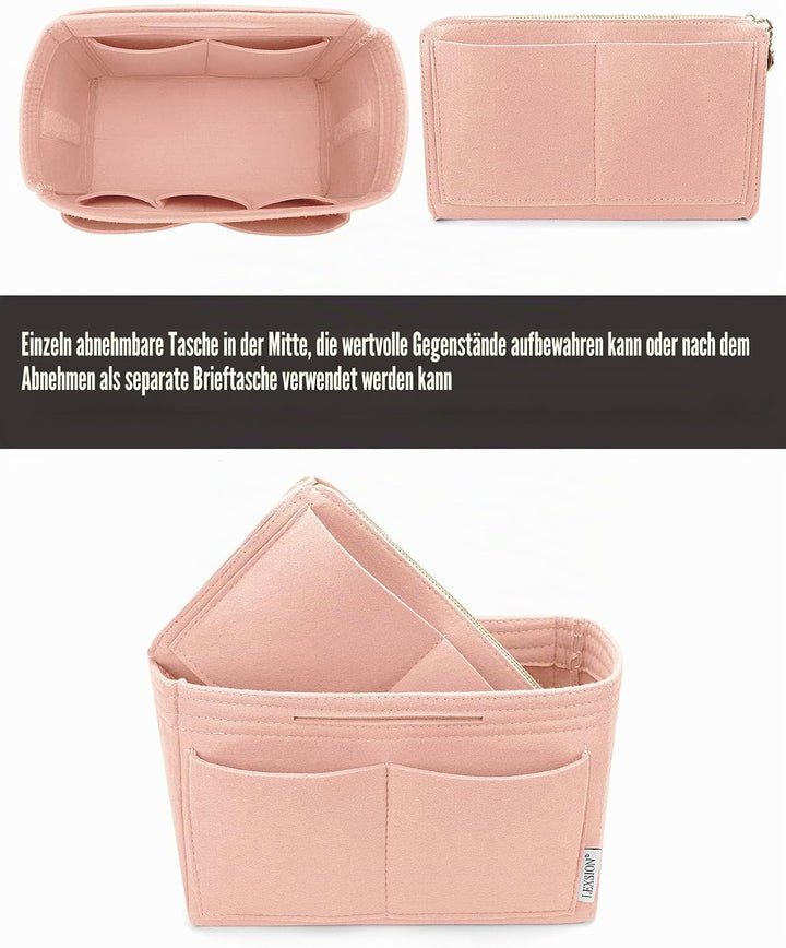 Organisatorischer Tascheineinsatz aus Filz mit Reissverschluss, passend für Speedy-Neverfull-Tasche,