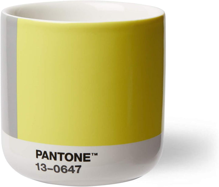 Pantone doppelwandiger Porzellan-Thermobecher Cortado, ohne Henkel, 190ml, CoY 2021 Illuminating 13-