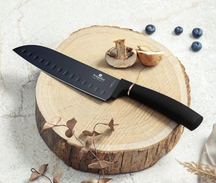 Berlinger Haus Messerset mit magnetischem Holzblock 6-teilig Black Rose Collection | Stilvoll und Ho