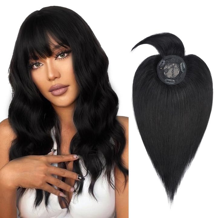 Topper Extensions Haarteile Echthaar Clip in Extensions Echthaar Weich Natürlich Glatt Toupet Haarve