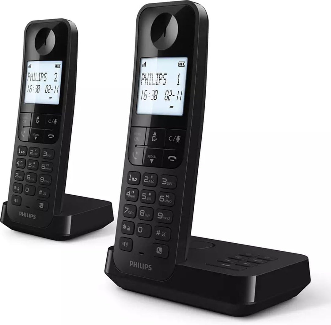 Philips Schnurlostelefon D2752B/12 - DECT - 2 Mobilteile - Haustelefon - Festnetz - Rufnummernerkenn