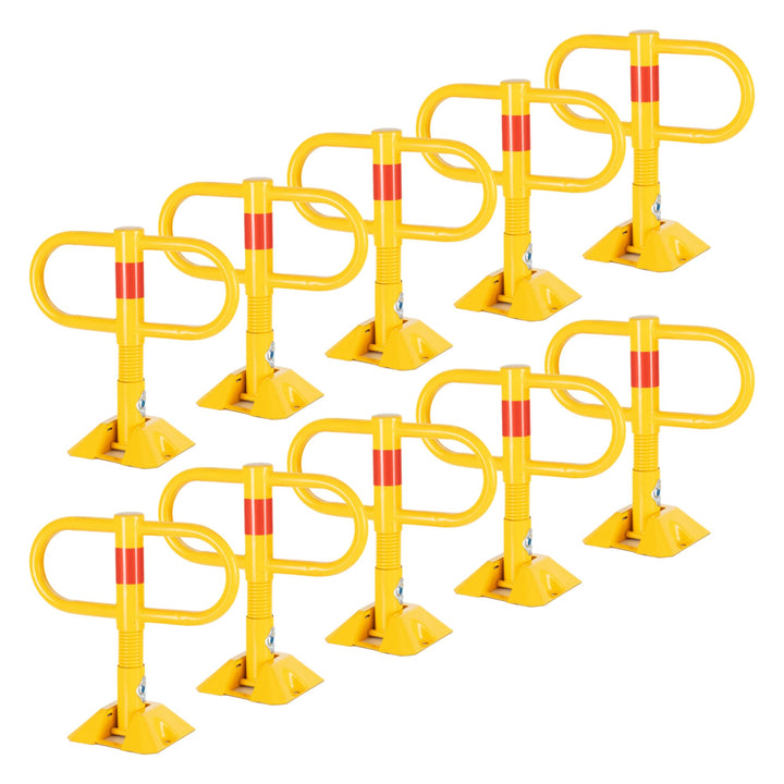Stagecaptain PPS-47XL Parkplatzschloss 10x Set - Stationäre, klappbare Parkplatzsperre für Parkplätz