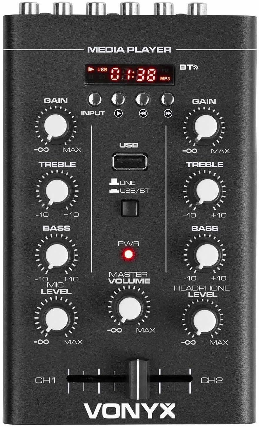 Vonyx SMT500BT Kompaktmixer Mischpult mit Bluetooth und mp3-Player