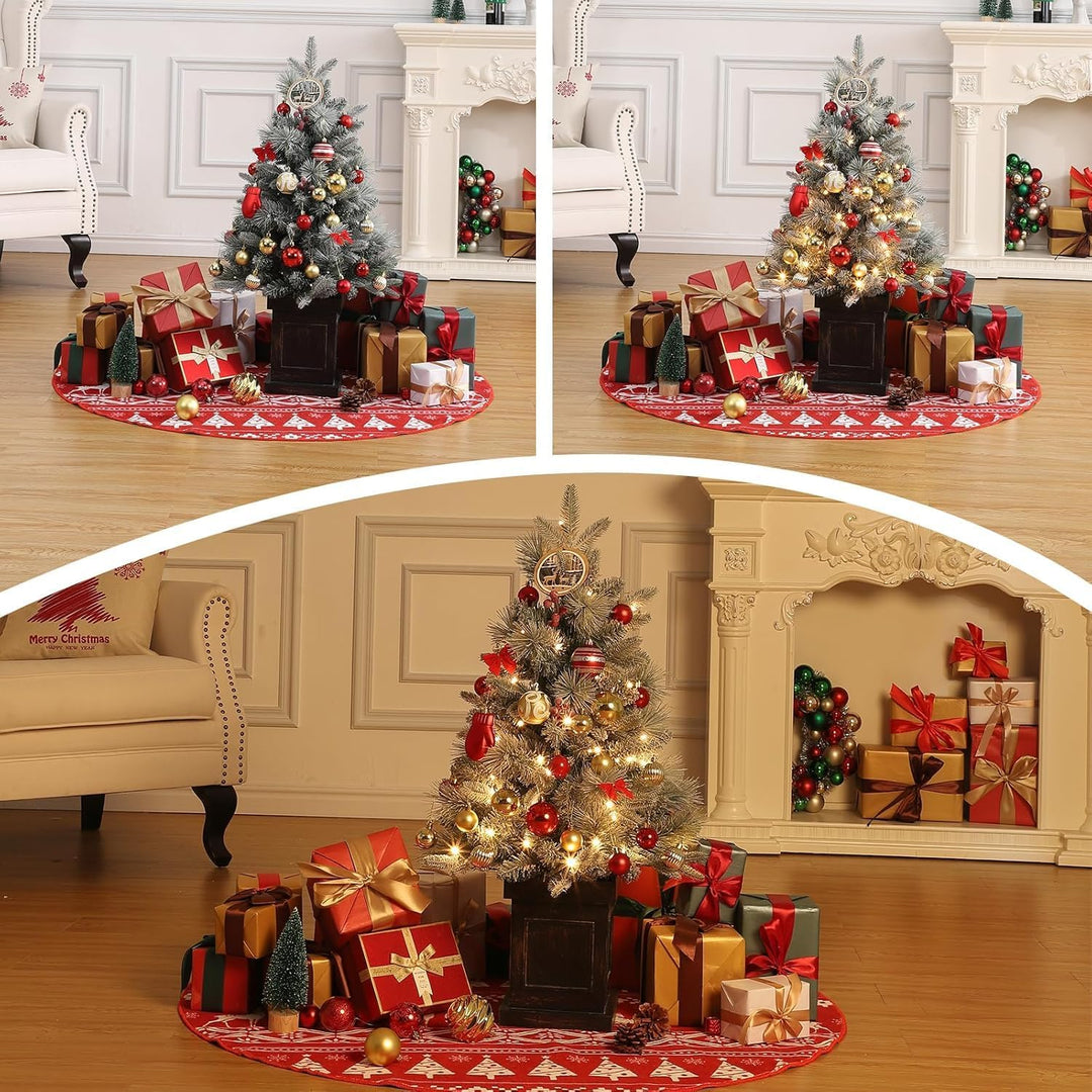 90cm Premium Weihnachtsbaum Künstlich mit 78 Warmweiss LEDs - Batteriebetrieben Künstlicher Weihnach
