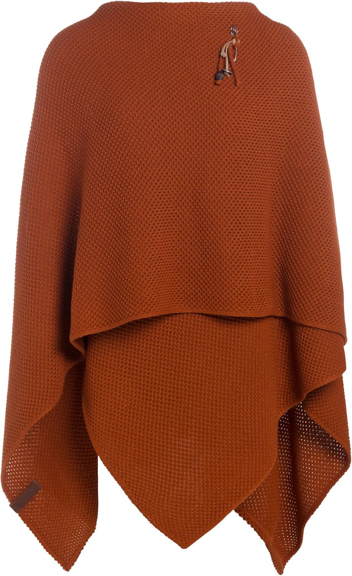 KNIT FACTORY - Jazz Poncho - Elegant Gestrickter Damen Cape - Wickelschal mit Wolle - Hochwertige Qu