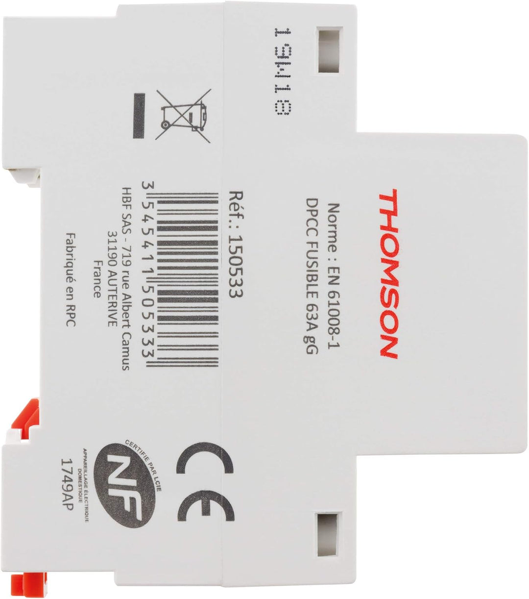 Thomson Differentialschalter mit Schraube, 63 A, Typ AC NF 63A Typ AC Einzigartig, 63A Typ AC Einzig