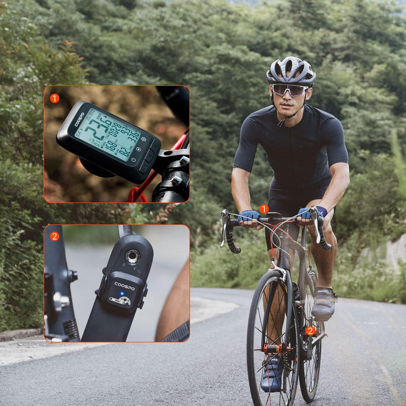 COOSPO Fahrrad Geschwindigkeitssensor und Trittfrequenzsensor Bluetooth ANT+, Cadence Speed Sensor I