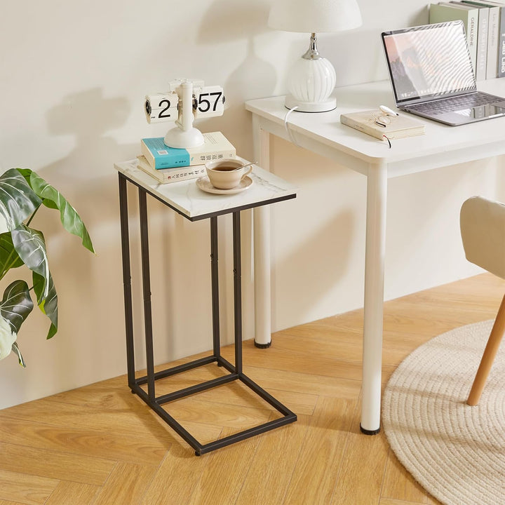 Aibiju 2 Stücke C-Form Beistelltisch, Betttisch Laptoptisch, Couchtisch Klein, Nachttisch Modern, We