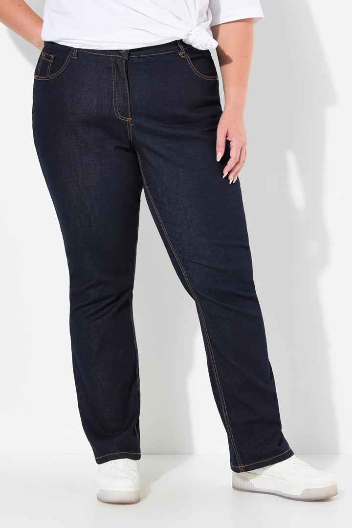 Ulla Popken Damen Slips, 5er-Pack Taillenslip Dark Blue Denim 33W / 32L, Dark Blue Denim 33W / 32L