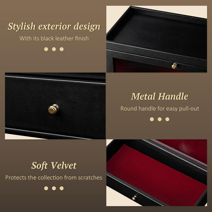 Parfüm Organizer, Leder Herren Parfüm Ständer mit Schublade, Parfüm Regal mit Transparent Sichtbarer