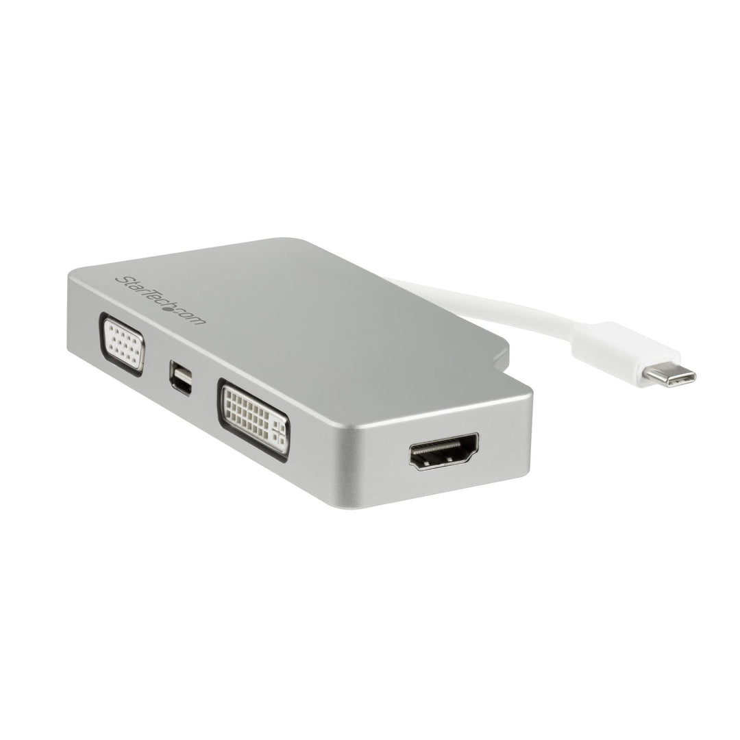 StarTech.com Aluminium Reise A/V Adapter 4-in-1 USB-C auf VGA, DVI, HDMI oder mDP - USB Type-C Adapt
