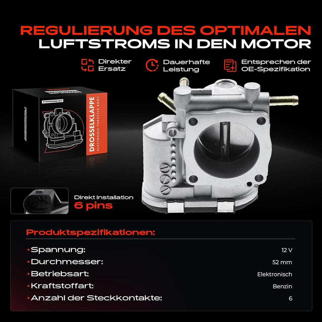 Frankberg Drosselklappe Drosselklappenstutzen für Octavia B-o-r-a Golf IV 1J1 New Beetle 1C1 S-h-a-r