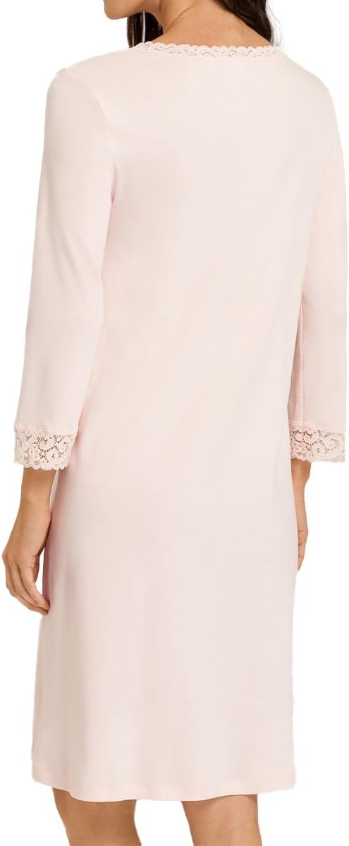 Hanro - Moments - Damen - Nachtwäsche - Nachthemd - Baumwolle - mit Spitze XS Crystal Pink, XS Cryst