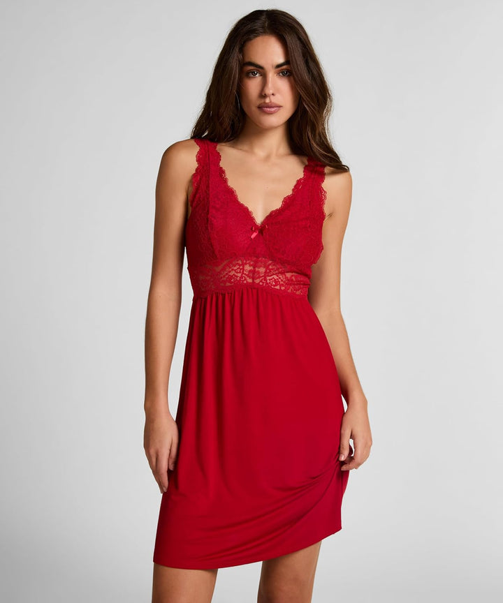Hunkemöller Slipdress Nora Lace XS Savvy Red, XS Savvy Red
