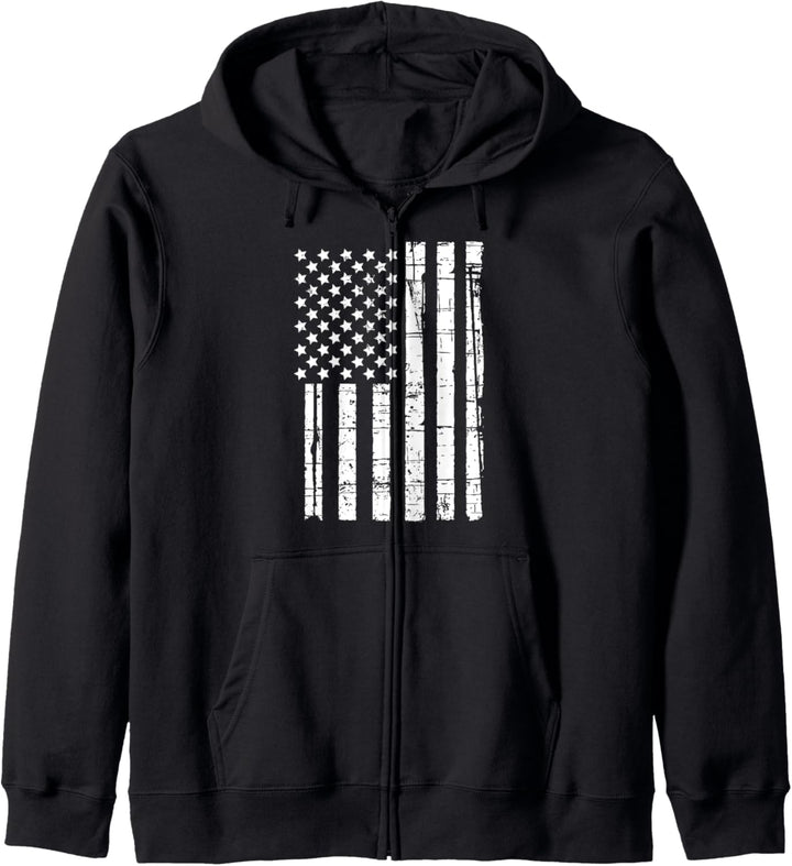 USA-Flagge im Used-Look Kapuzenjacke